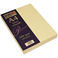 Craft UK – Material de papelería- A4- cartón- Tarjeta Marfil de 300 g-m²- 29.6 x 21 x 0.1 cm